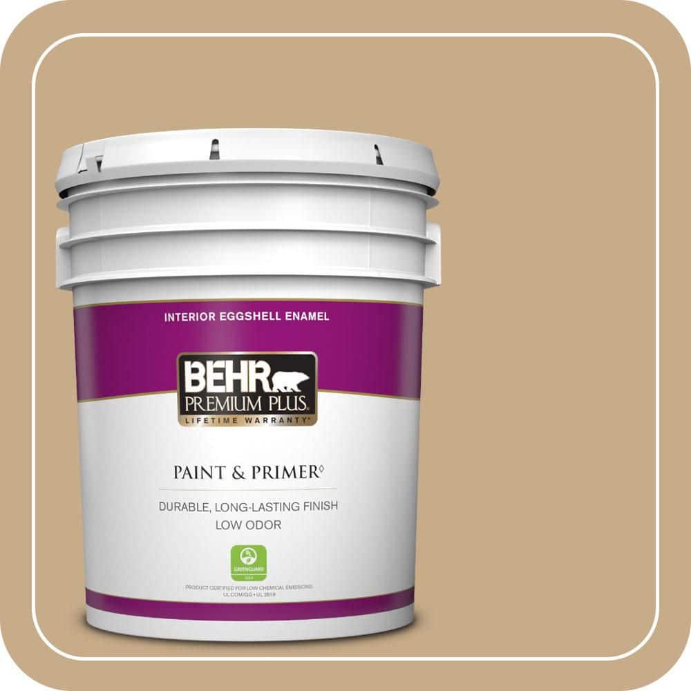 BEHR PREMIUM PLUS 1 gal. #ICC-61 Toasted Grain Semi-Gloss Enamel Low Odor Interior Paint & Primer (1)
