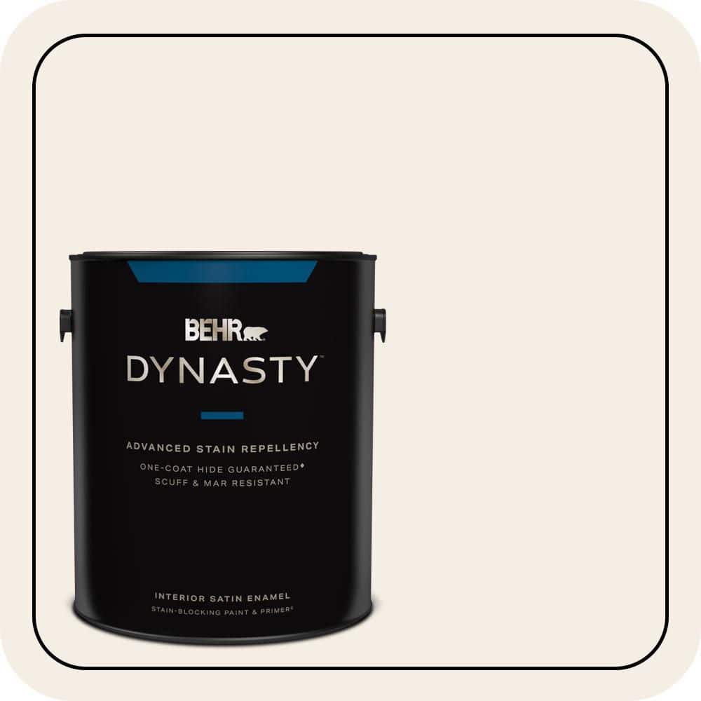 BEHR DYNASTY 1 gal. #PPH-18 Marshmallow Satin Enamel Interior Stain-Blocking Paint & Primer