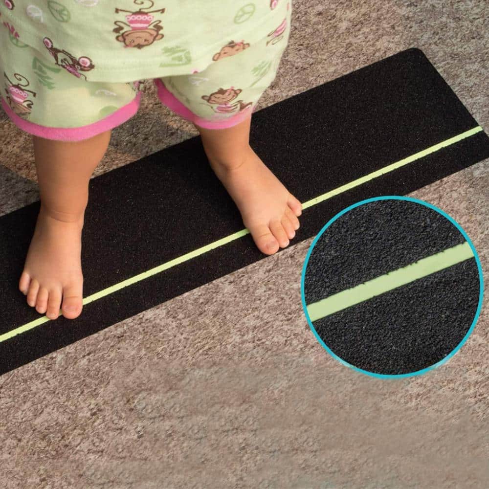 Pro Space 6 in. x 24 in. Non-slip Glow Black Grip Floor Tape (4-Pack) (3)