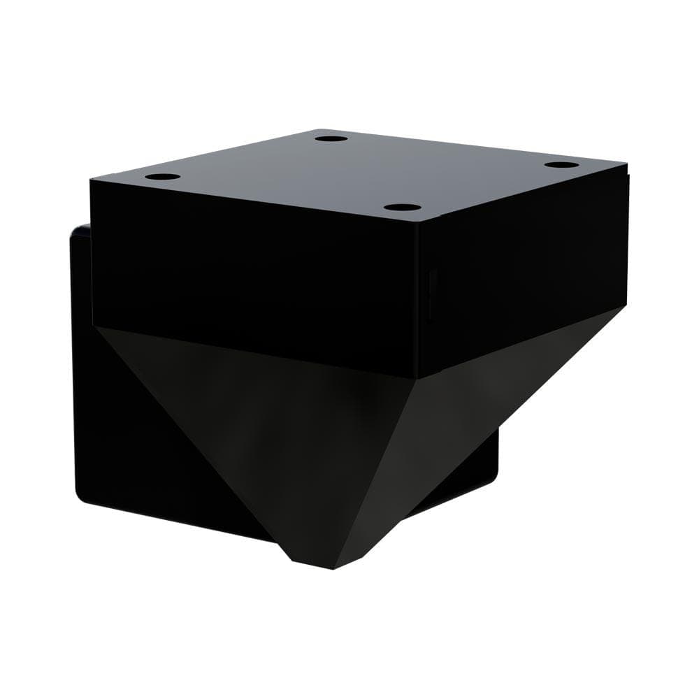 PEAK Aluminum Railing 5 in. H x 9.5 in. W Black Steel Deck Railing Corner Fascia Mount Bracket for 42 in. High System