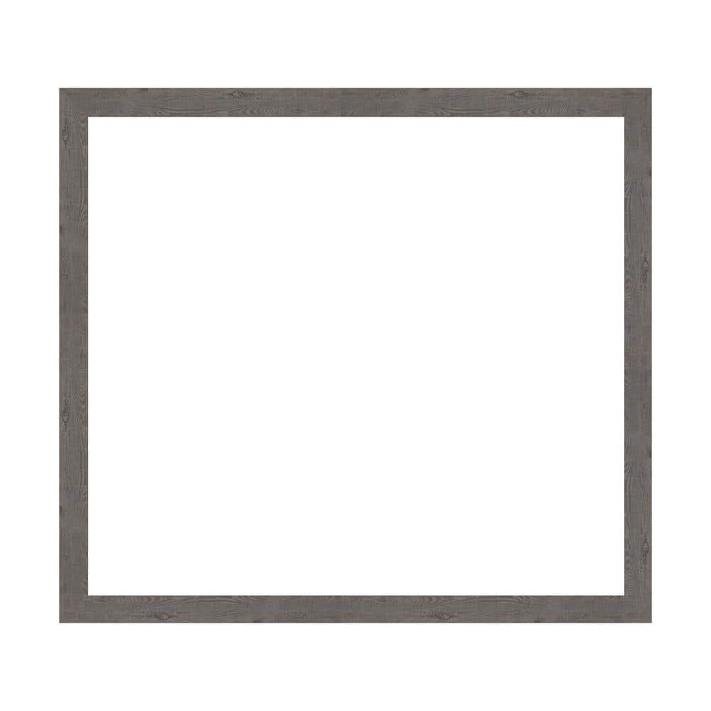 Amanti Art Mirror Makeover Rustic Plank Grey Narrow 41.25 in. W x 37.25 in. H Bathroom Mirror Frame Border Kit-Fits a 40x36 Mirror (1)