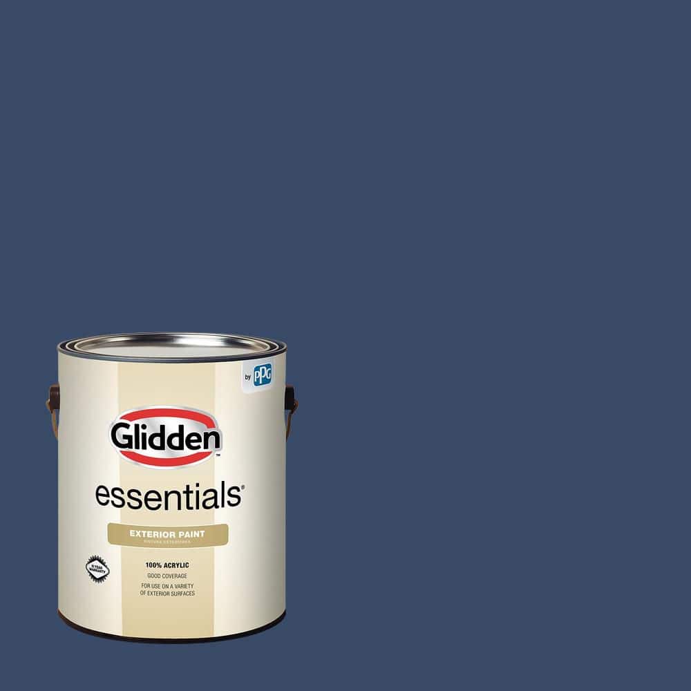 Glidden Essentials 1 gal. #PPG1164-7 Annapolis Blue Flat Exterior Paint