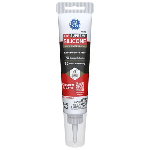 GE Supreme Silicone Caulk 2.8 oz. KandB Sealant White