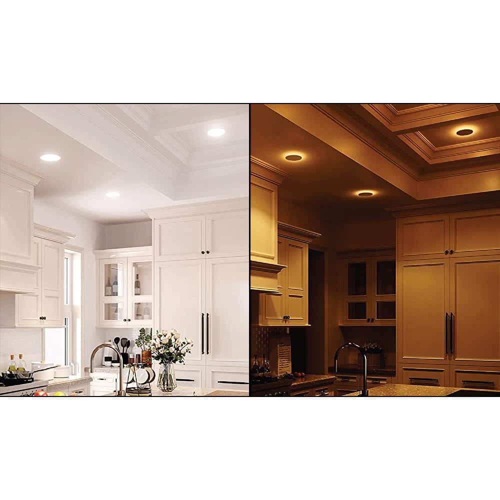 Commercial Electric 4 in. Canless Adjustable CCT Integrated LED Recessed Light Trim with Night Light 650 Lumens New Construction Remodel (3)