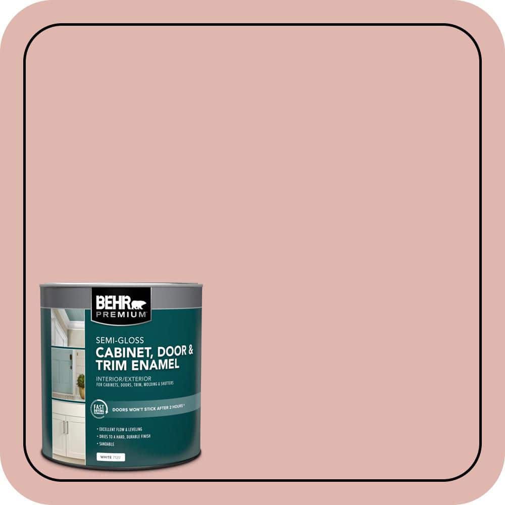 BEHR PREMIUM 1 qt. #S160-2 Pink Quartz Semi-Gloss Enamel Interior/Exterior Cabinet, Door & Trim Paint