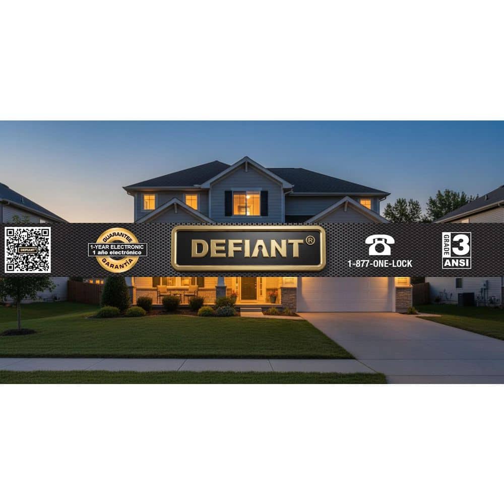 Defiant Square Compact Satin Nickel Electronic Single Cylinder Deadbolt Wi-Fi Enabled Powered by Hubspace (4)