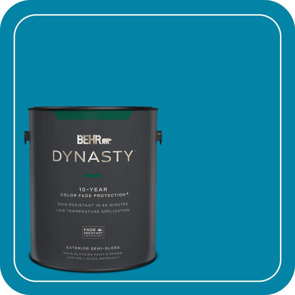 BEHR DYNASTY 1 gal. #MQ4-53 Tibetan Turquoise Semi-Gloss Exterior Stain-Blocking Paint & Primer