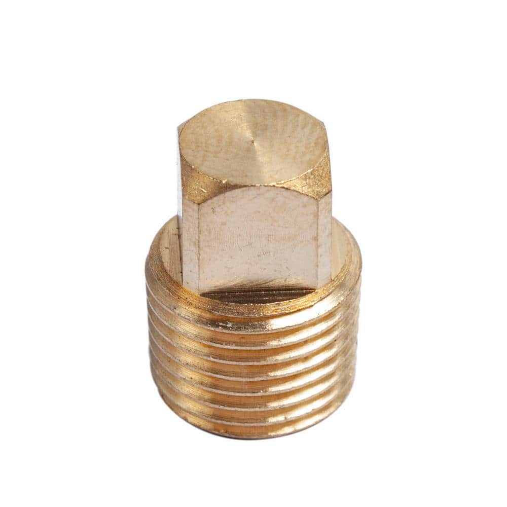 LTWFITTING 1/8 in. MIP Brass Pipe Square Head Plug Fitting (50-Pack) (1)