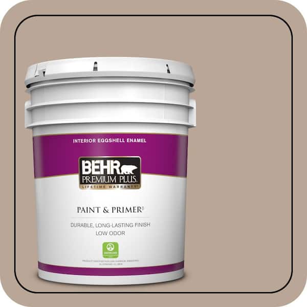 BEHR PREMIUM PLUS 5 gal. #MQ2-37 Eiffel For You Eggshell Enamel Low Odor Interior Paint & Primer (2)