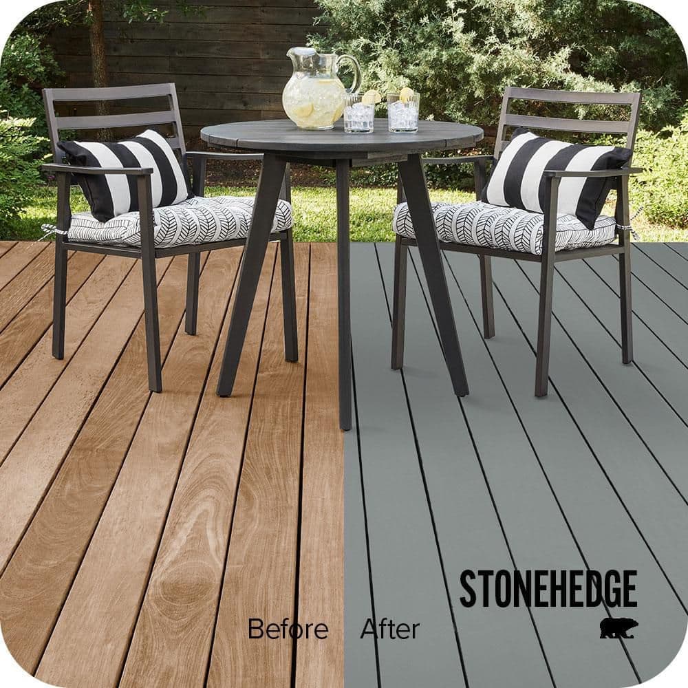 BEHR PREMIUM 1 gal. #SC-125 Stonehedge Solid Color Waterproofing Exterior Wood Stain and Sealer (2)