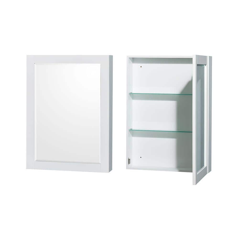 Wyndham Collection Sheffield W 21.75 in. D 34.5 in. H Single Bath Vanity Cabinet without Top White with MC Mirror (2)