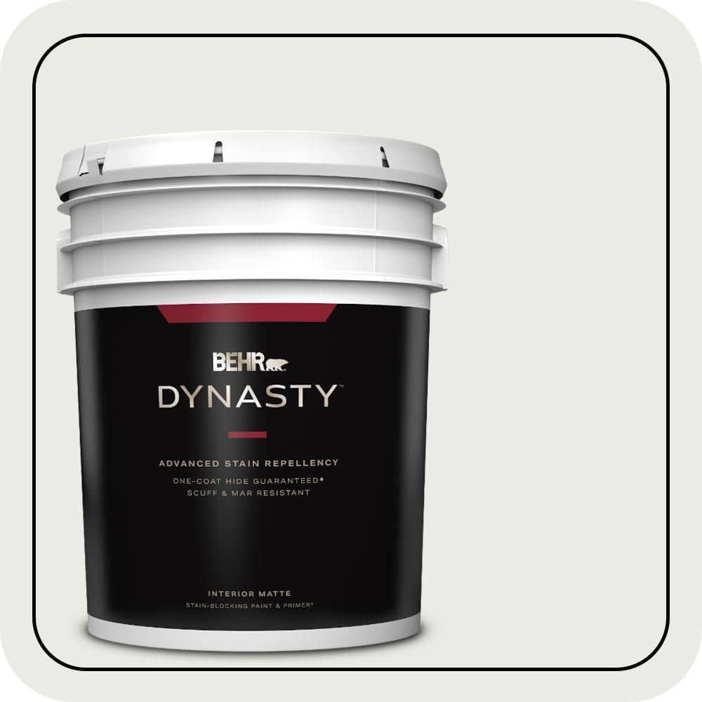BEHR DYNASTY 5 gal. #PPU12-12 Gallery White Matte Interior Stain-Blocking Paint & Primer