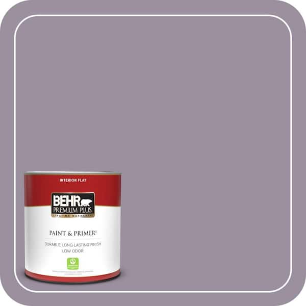 BEHR PREMIUM PLUS 1 qt. #PPU16-13 Duchess Lilac Flat Low Odor Interior Paint & Primer (2)