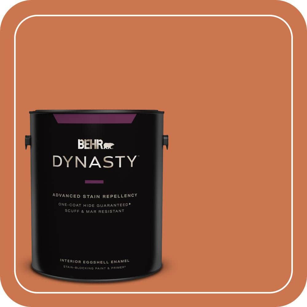 BEHR DYNASTY 1 gal. #PMD-103 Sweet Carrot Eggshell Enamel Interior Stain-Blocking Paint & Primer