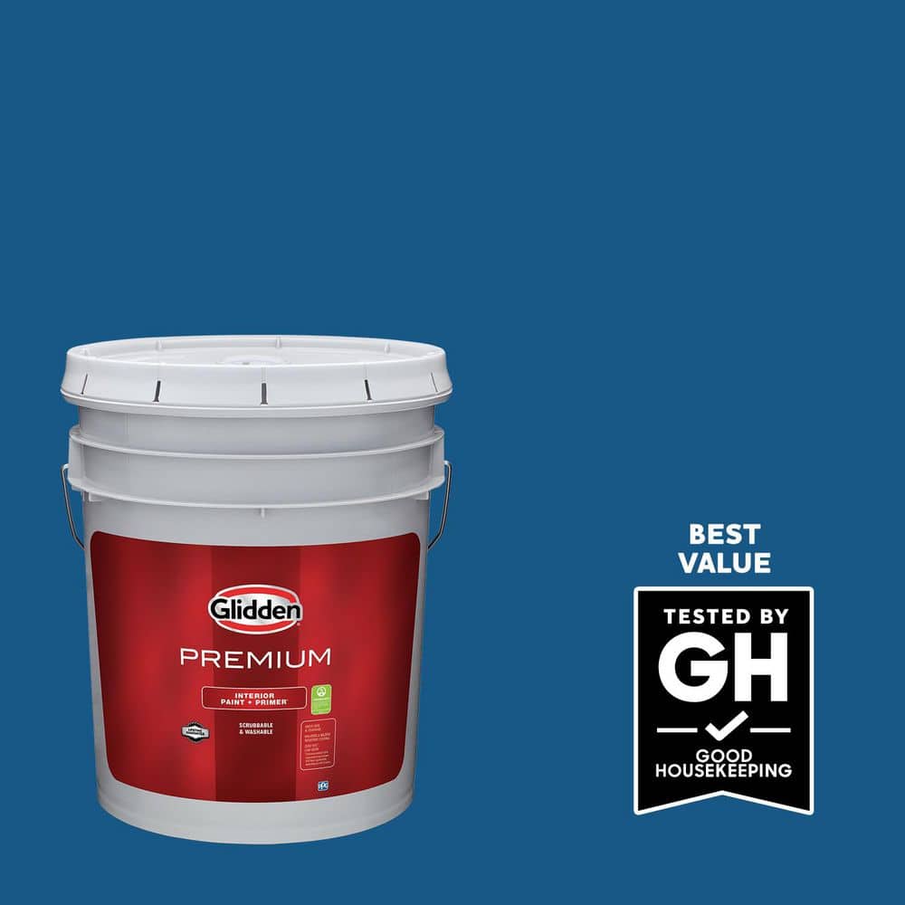 Glidden Premium 5 gal. Stunning Sapphire PPG1158-7 Eggshell Interior Latex Paint