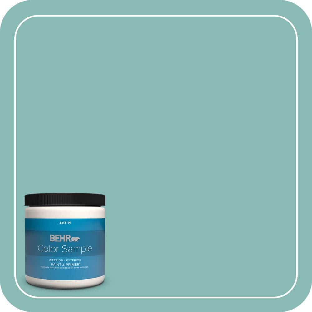 BEHR PREMIUM PLUS #T14-1 Ocean Liner Flat Interior/Exterior Paint & Primer Color Sample (1)
