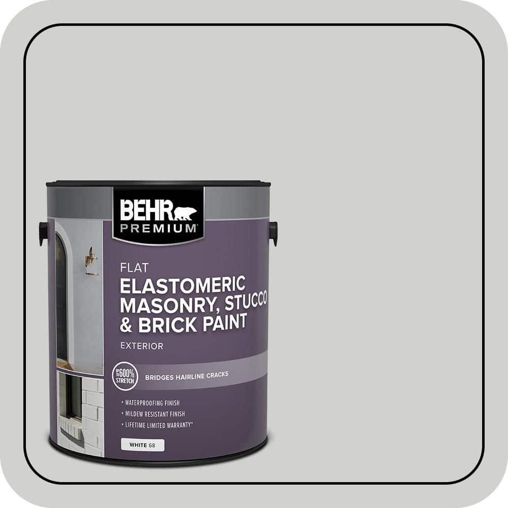 BEHR PREMIUM 1 gal. #N520-1 White Metal Elastomeric Masonry, Stucco and Brick Exterior Paint (1)