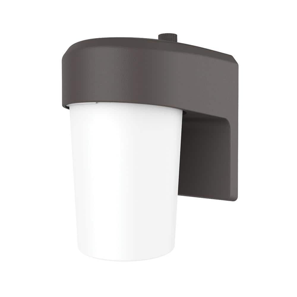Commercial Electric FE 60-Watt, Equivalent CE Integrated LED Jelly Jar Bronze, Outdoor Hardwired Wall Sconce Light 4000K (2)