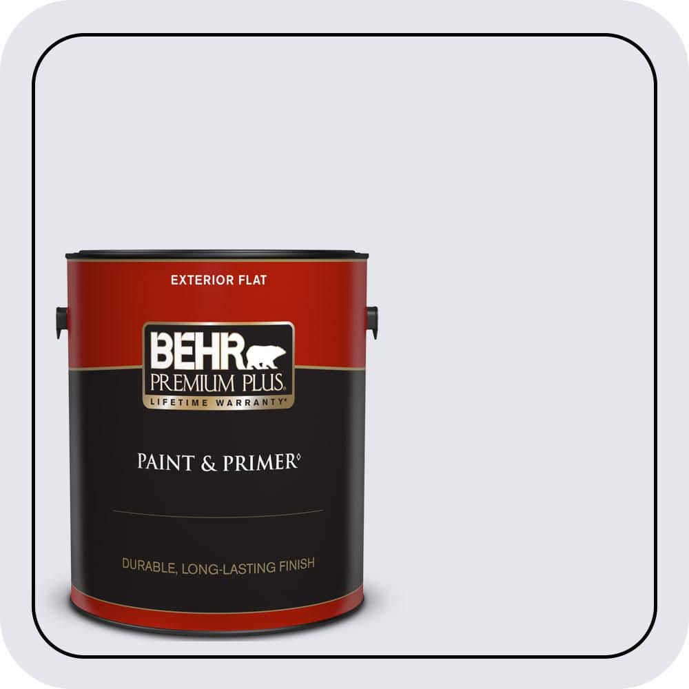BEHR PREMIUM PLUS 1 gal. #630E-1 Dreamy Cloud Flat Exterior Paint & Primer