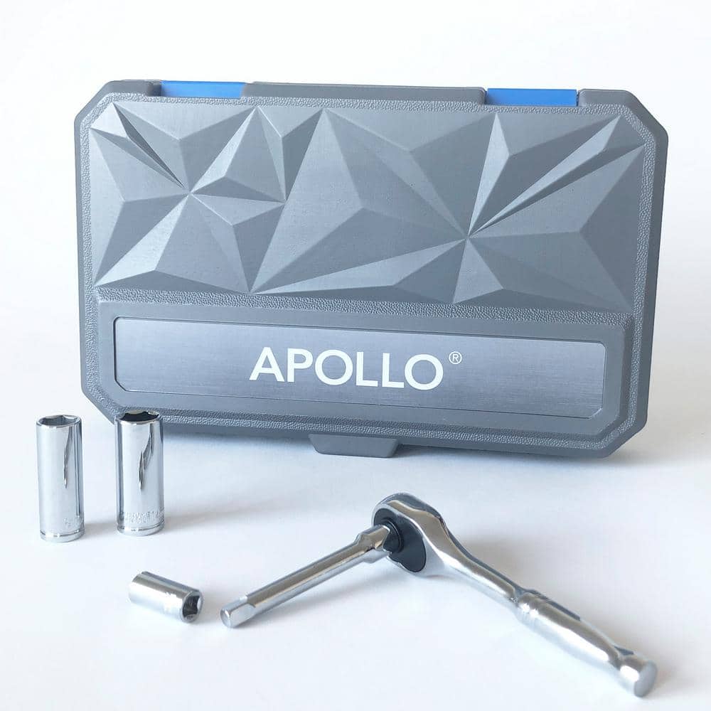 Apollo 1/4 in. Drive SAE and Metric Socket Set (50-Piece) (2)