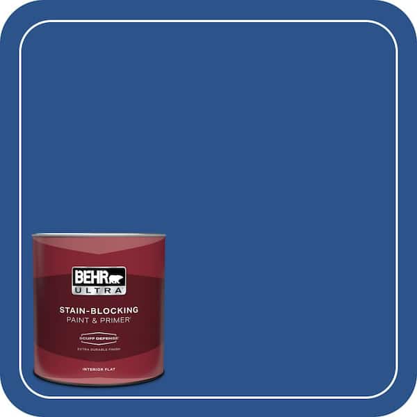 BEHR ULTRA 1 qt. #P520-7 Flashy Sapphire Extra Durable Flat Interior Paint & Primer (2)