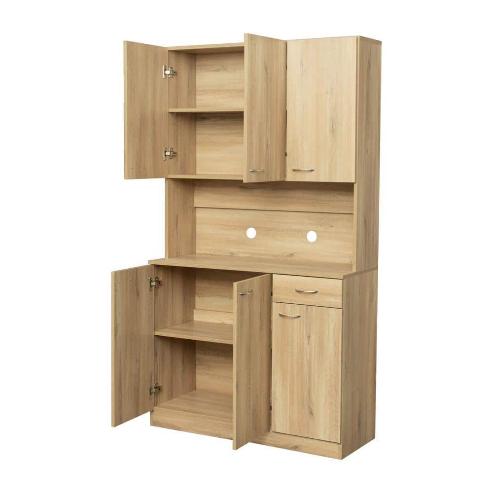 COWLOWN 39.37 in. W x 15.35 in. D x 70.87 in. H Bathroom Brown Linen Cabinet (1)