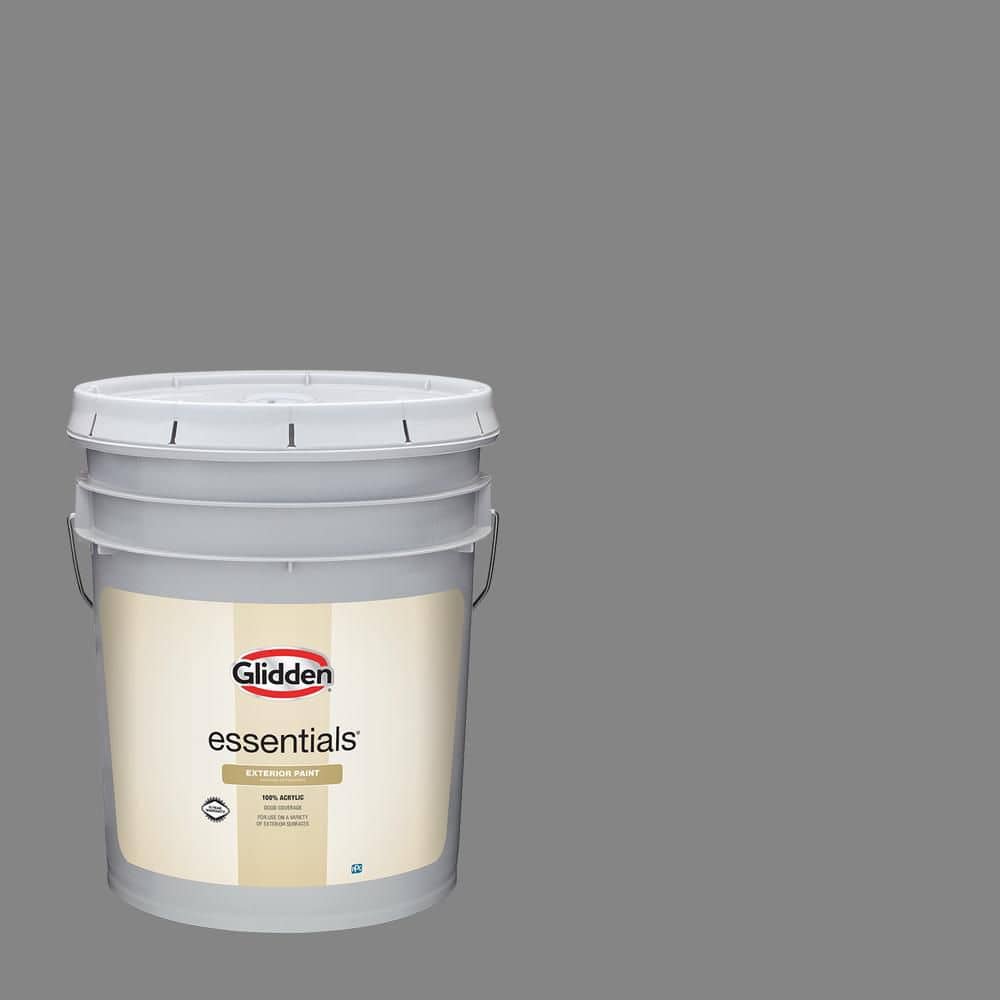 Glidden Essentials 5 gal. #PPG1001-5 Dover Gray Semi-Gloss Exterior Paint