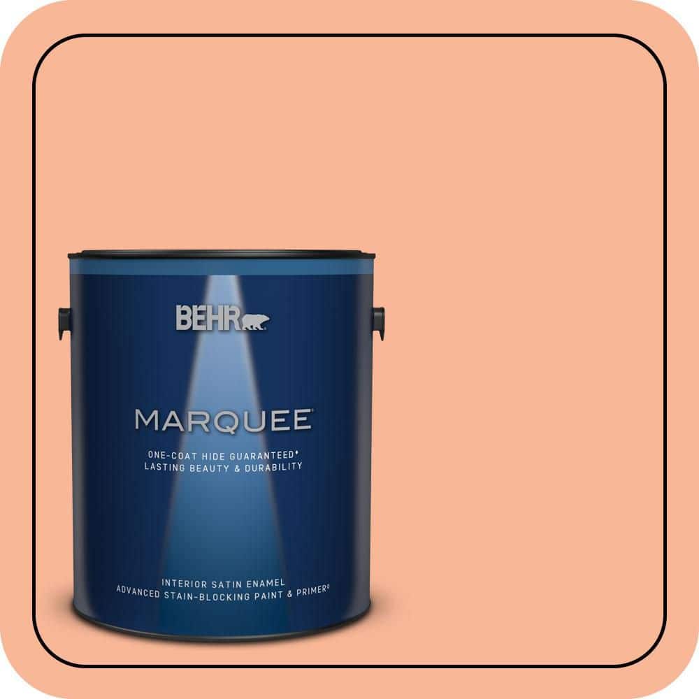 BEHR MARQUEE 1 gal. #P190-3 Melon Sorbet Satin Enamel Interior Paint & Primer