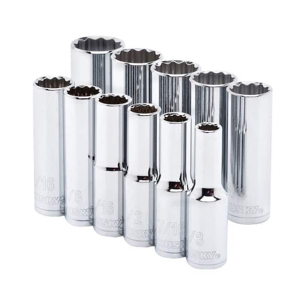 Husky 1/2 in. Drive Deep SAE Socket Set (11-Piece) (2)