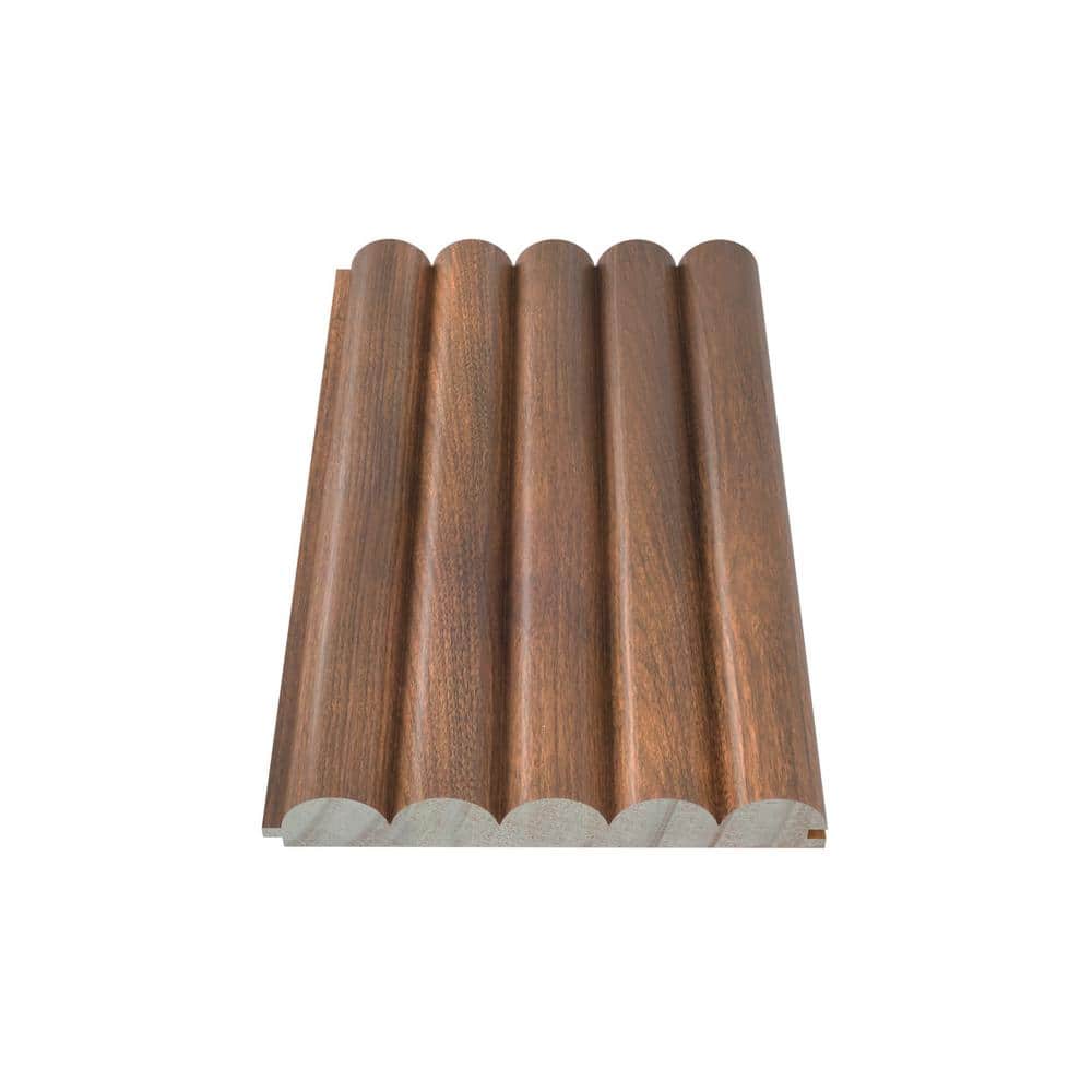 Ejoy 94.5 in. x 6 in x 0.8 in. 5 Grid Semi Circle Wood Wall Siding Board in Oak Brown Color (Set of 3-Piece) (1)