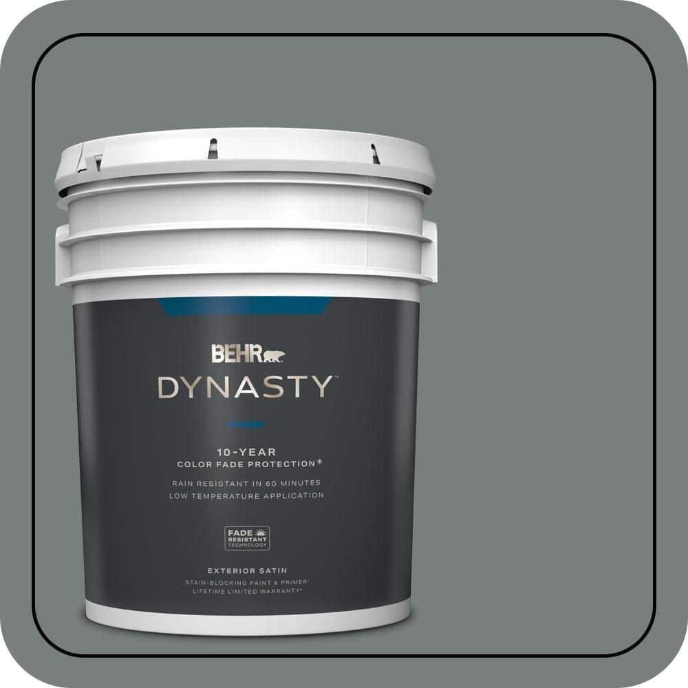 BEHR DYNASTY 5 gal. #PPU25-18 Shutter Gray Satin Enamel Exterior Stain-Blocking Paint & Primer