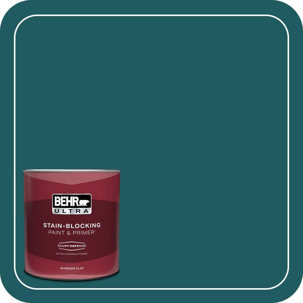BEHR ULTRA 1 qt. #S-H-510 Moonlit Pool Extra Durable Flat Interior Paint & Primer