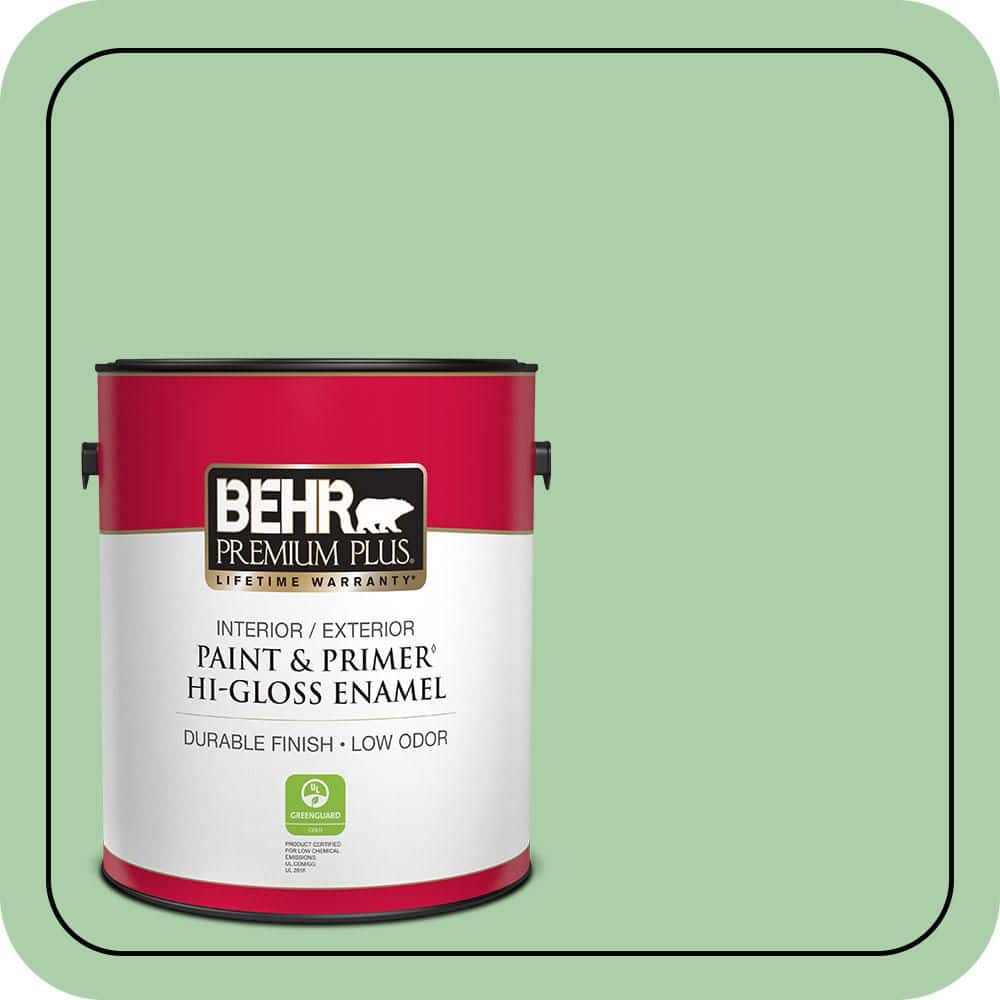 BEHR PREMIUM PLUS 1 gal. #450D-4 Garden Room Hi-Gloss Enamel Interior/Exterior Paint & Primer