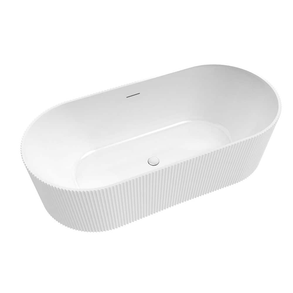 ROSWELL Linyi 31.5 in. Freestanding Acrylic Soaking Bathtub with Overflow and Drain (2)