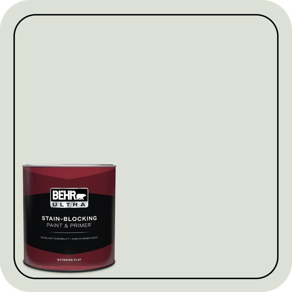 BEHR ULTRA 1 qt. #N390-1 Light Mist Flat Exterior Paint & Primer