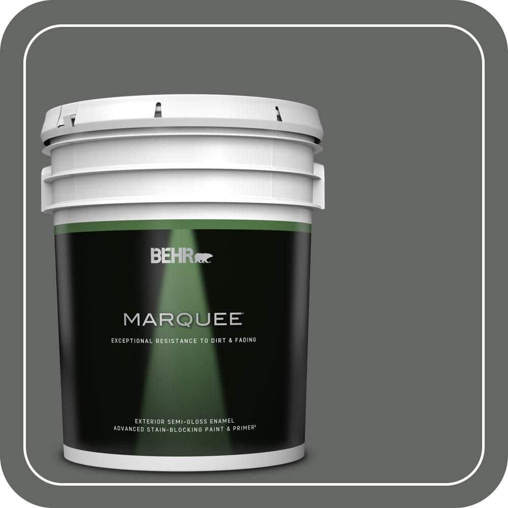 BEHR MARQUEE 5 gal. #PPU25-02 Black Locust Semi-Gloss Enamel Exterior Paint & Primer