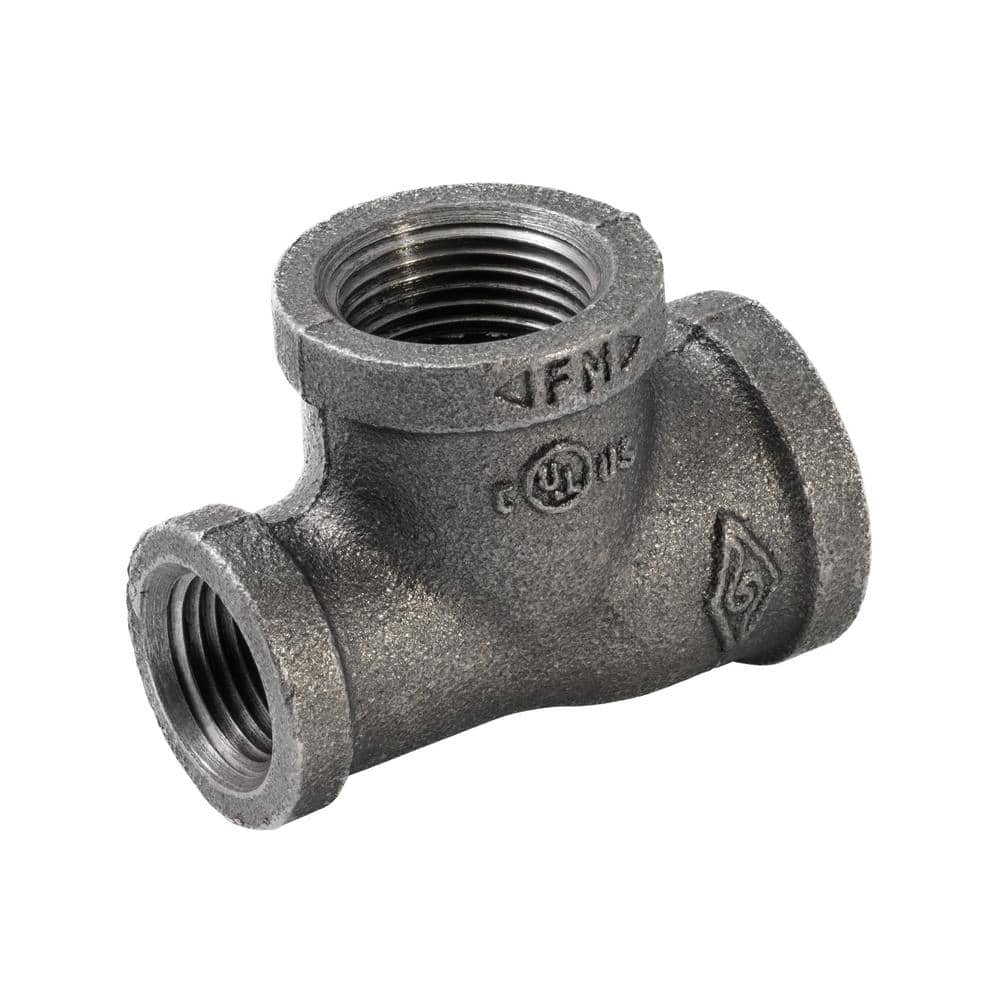 Southland 3/4 in. x 1/2 in. x 3/4 in. Black Malleable FIP x FIP x FIP Reducing Tee Fitting (1)