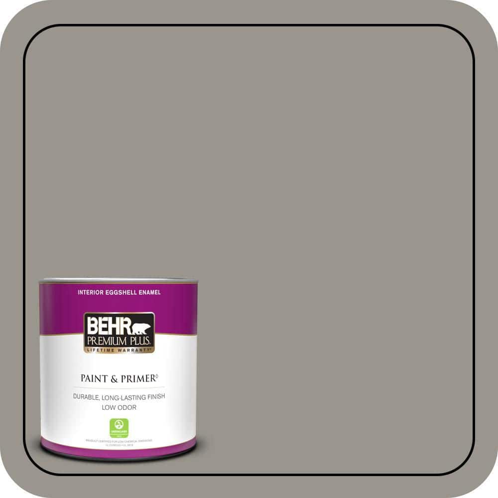 BEHR PREMIUM PLUS 1 qt. #N360-4 Battleship Gray Eggshell Enamel Low Odor Interior Paint & Primer