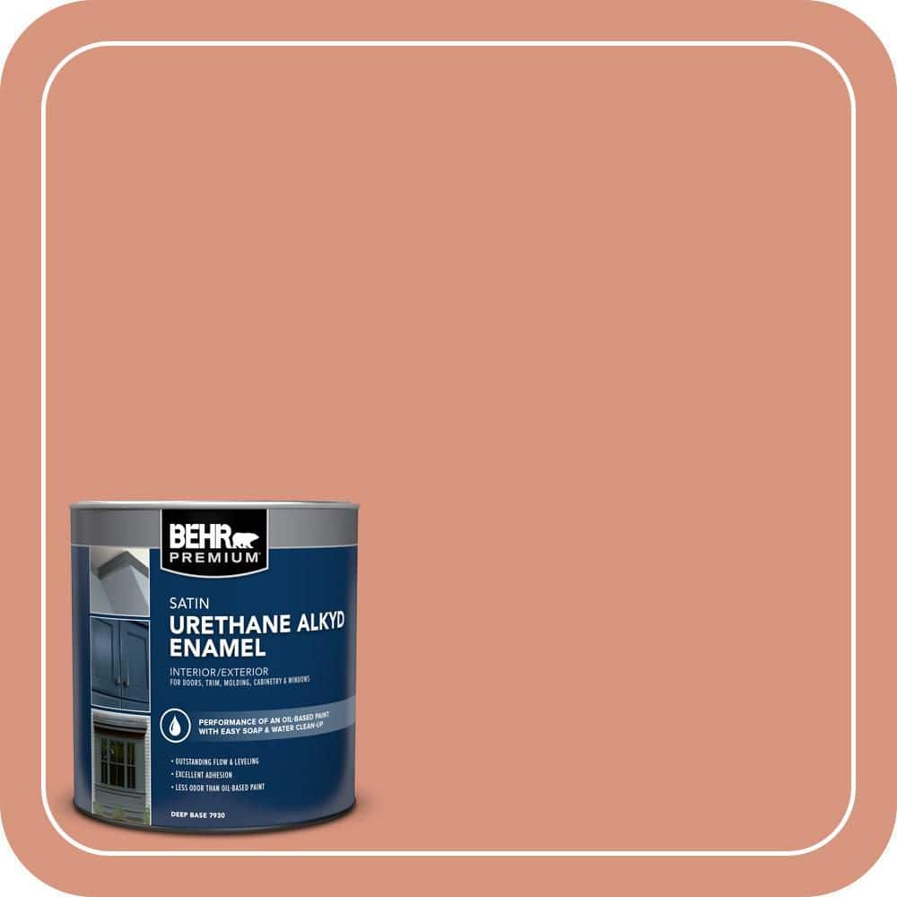 BEHR PREMIUM 1 qt. #BIC-17 Tropical Blooms Satin Enamel Urethane Alkyd Interior/Exterior Paint (1)