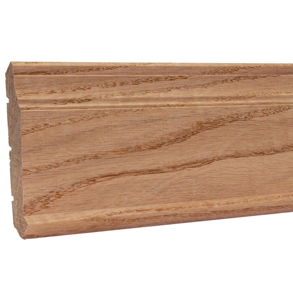 Ornamental Mouldings 0.75 in. D x 4.5 in. W x 92 in. L Unfinished Red Oak Wood Charlotte Crown Moulding (1)