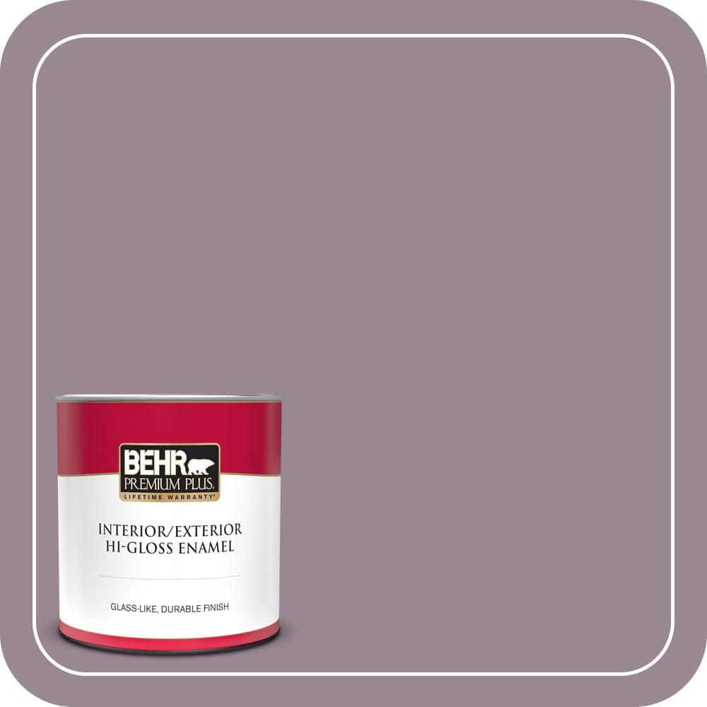 BEHR PREMIUM PLUS 1 qt. #690F-5 Purple Mauve Hi-Gloss Enamel Interior/Exterior Paint & Primer (1)