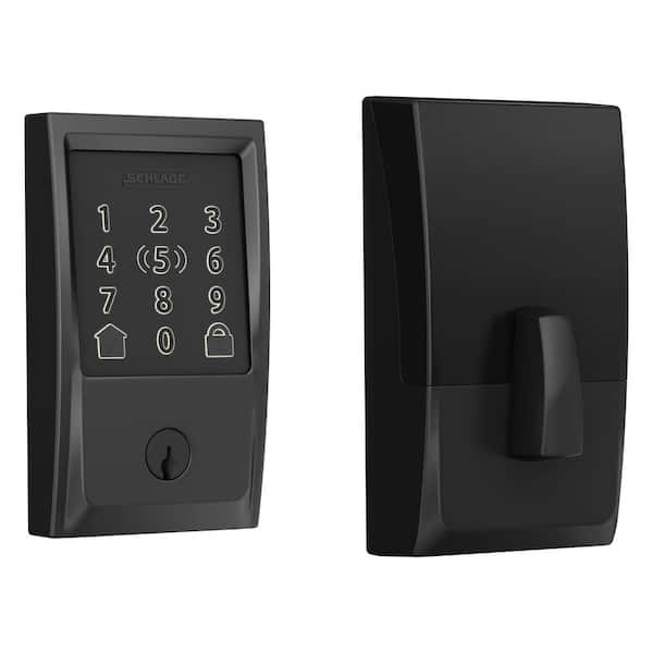 Schlage Century Matte Black Electronic Encode Plus Smart WiFi Deadbolt with Alarm (2)