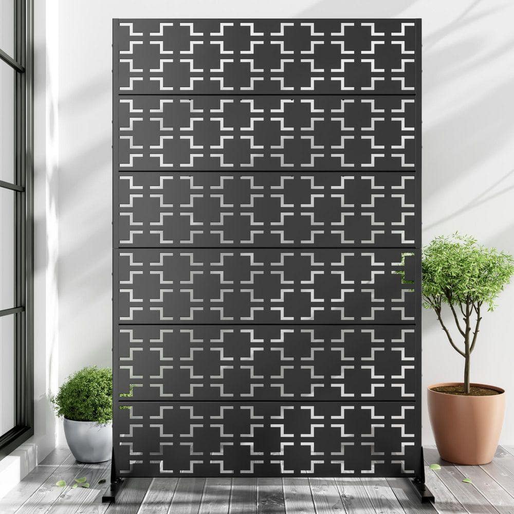 PexFix 72 in. 47 in. Outdoor Metal Galvanized Privacy Screen Fence Garden Panels (1)