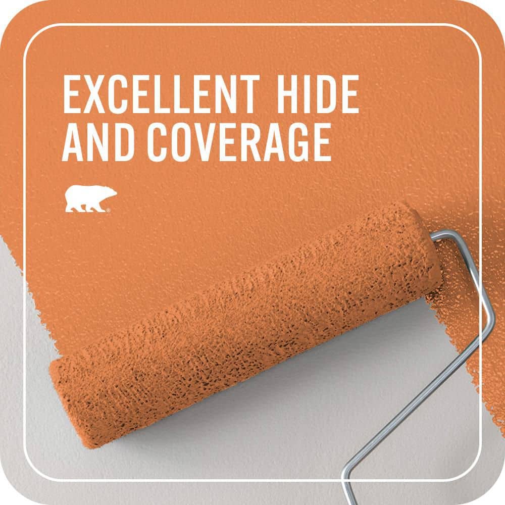 BEHR PREMIUM PLUS 1 qt. #P210-6 Mandarin Flat EcoMix Plant-Based Interior Paint & Primer (2)