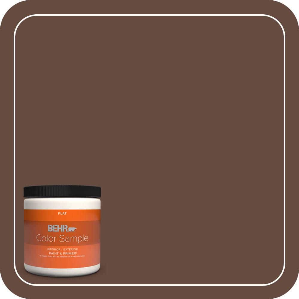 BEHR PREMIUM PLUS 8 oz. #QE-16 Earth Chicory Flat Interior/Exterior Paint & Primer Color Sample