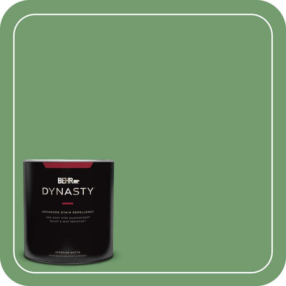BEHR DYNASTY 1 qt. #450D-6 Shire Green Matte Interior Stain-Blocking Paint and Primer