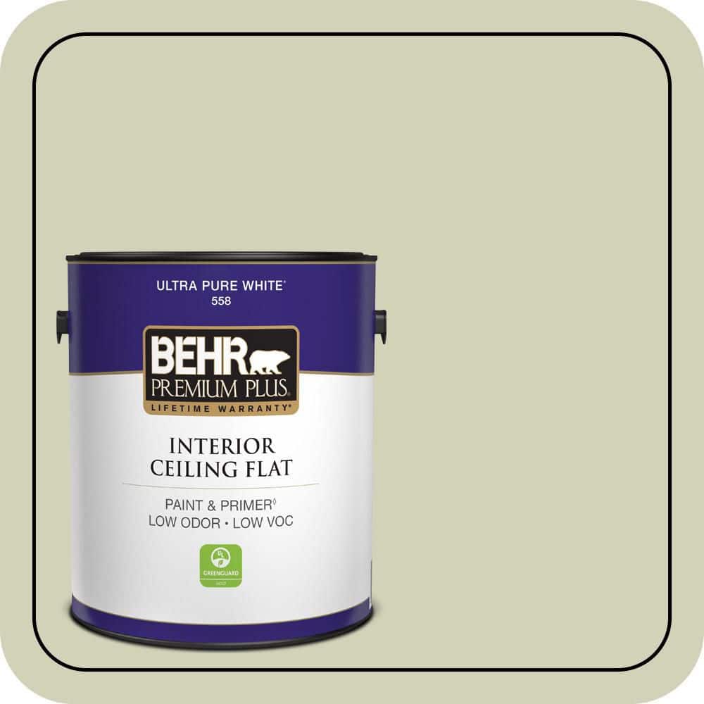 BEHR PREMIUM PLUS 1 gal. #S360-2 Breathe Ceiling Flat Interior Paint & Primer (1)