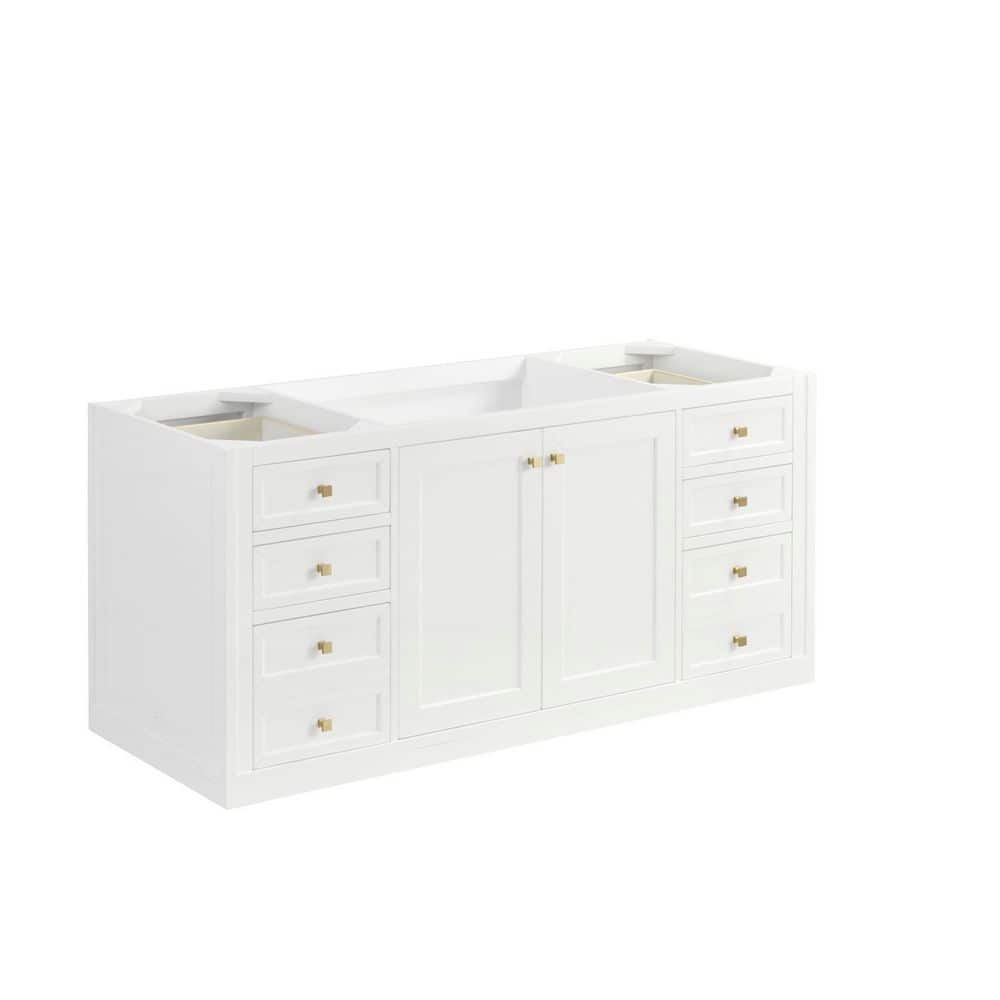 James Martin Vanities Chicago 59.9 in. W x 23.3 in. D x 32.6 in. H Single Bath Vanity Cabinet Without Top in Glossy White (2)