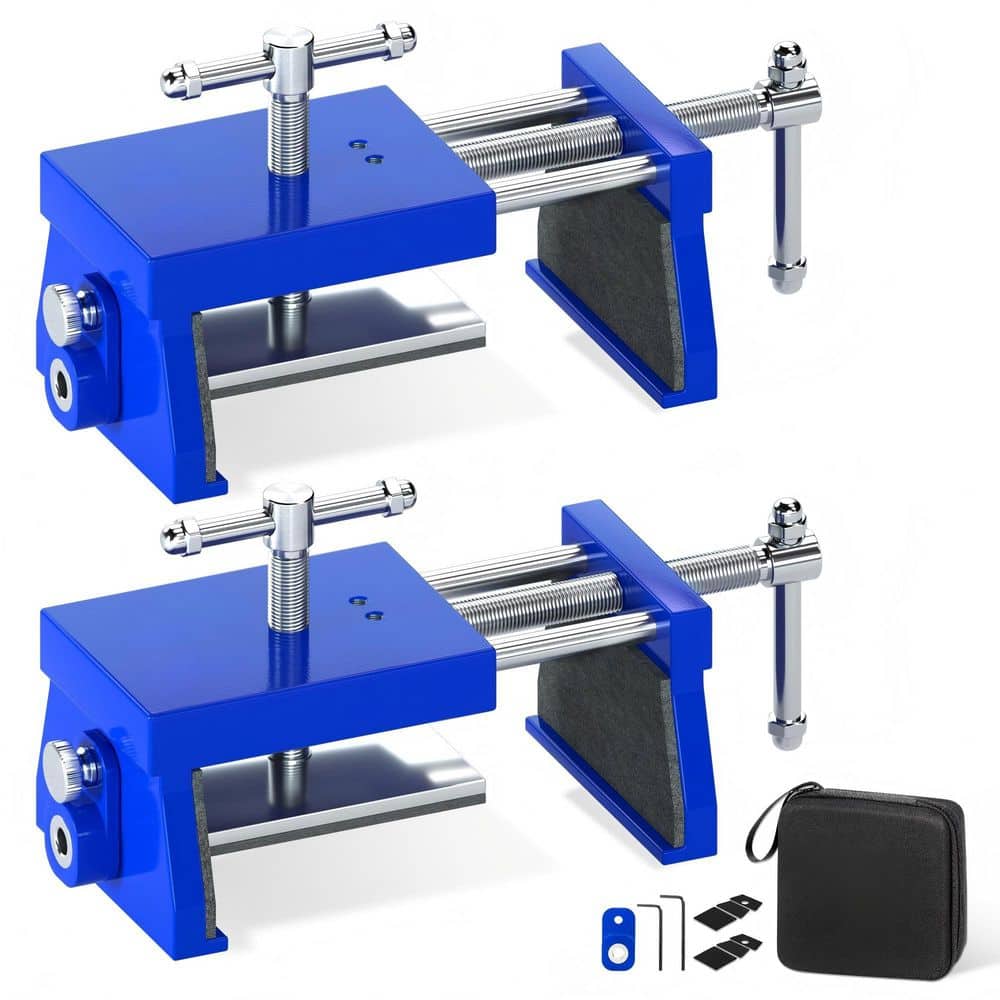 Numhew 2-Pack Aluminum Alloy Cabinet Clamps, Cabinet Face Frame Alignment Tool for Woodworking and DIY Projects​, Blue (1)