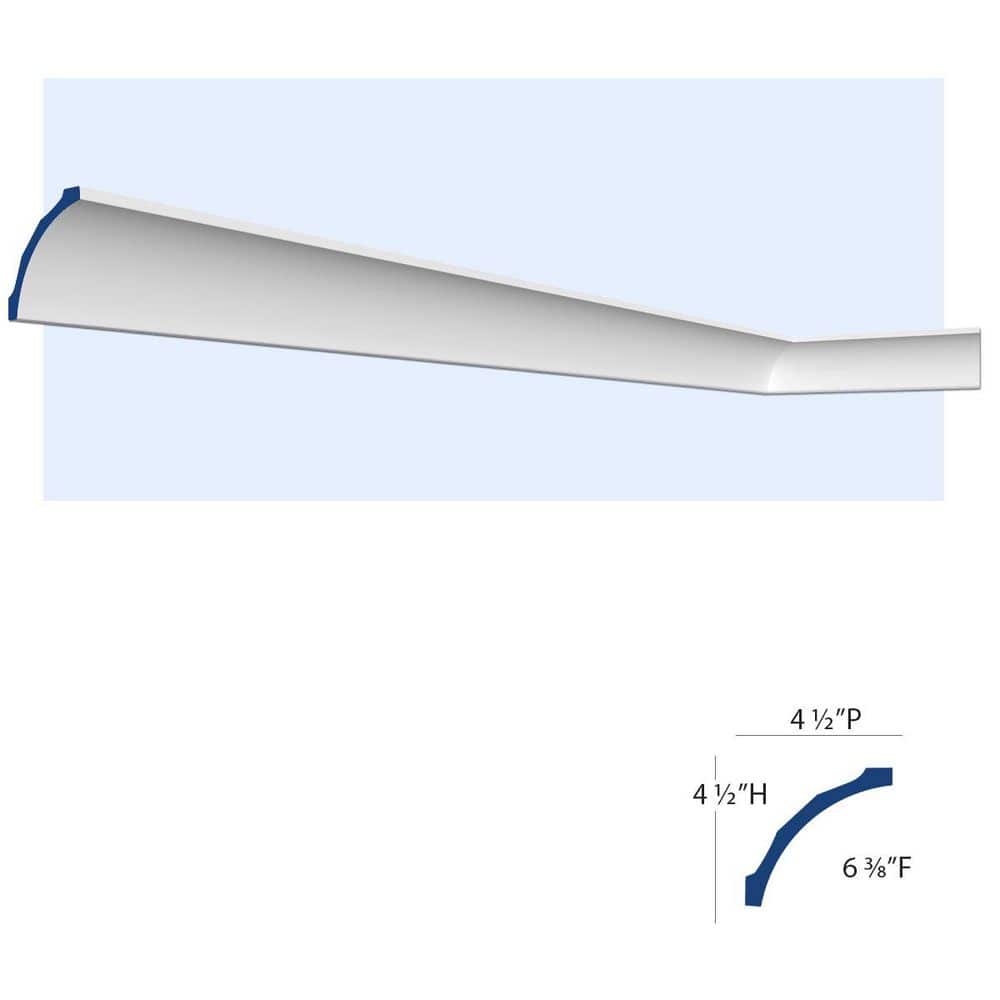 DuraKwik Stone 1/4 Round Cove 4.5 in. Wide Polyurethane Crown Molding for Indirect Lighting (Medium) - 3028 (3)